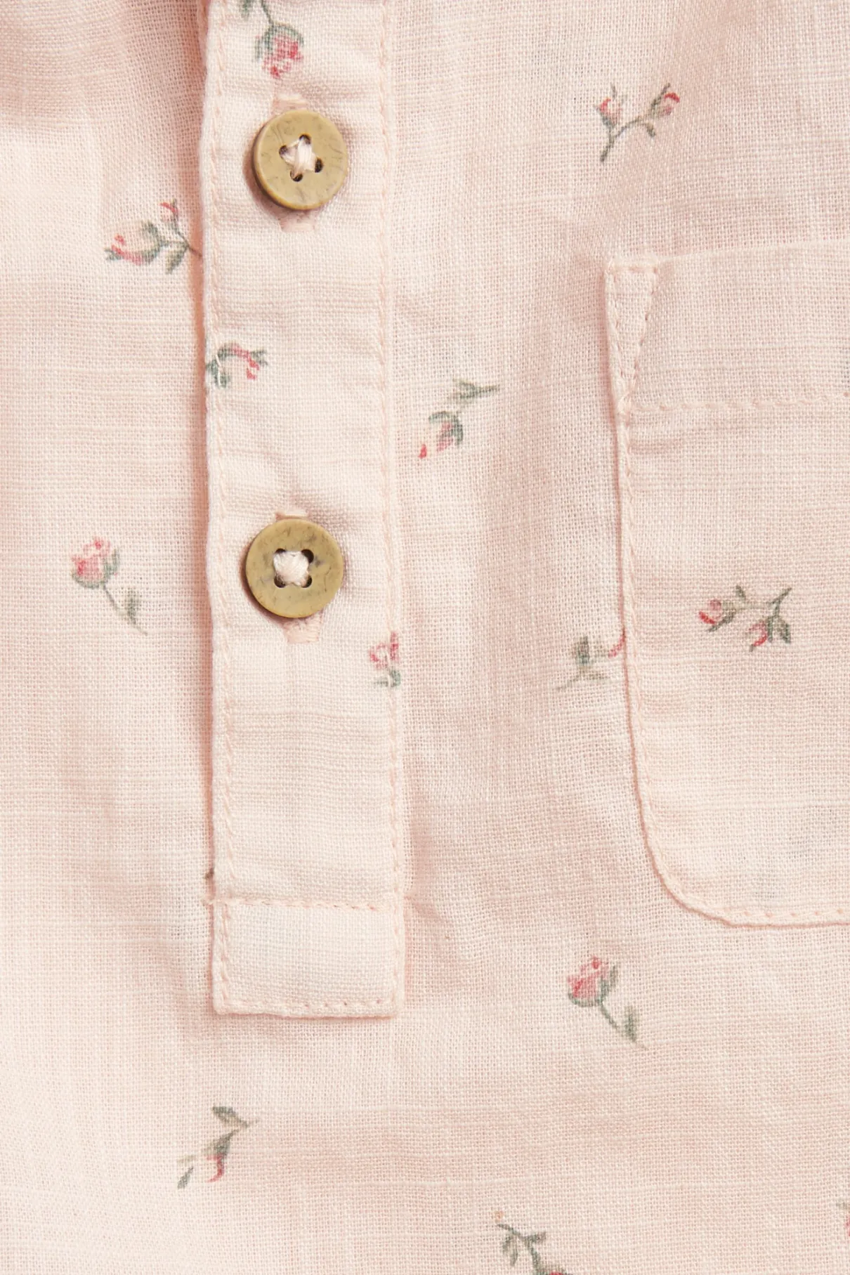 Baby pink floral short sleeve shirt