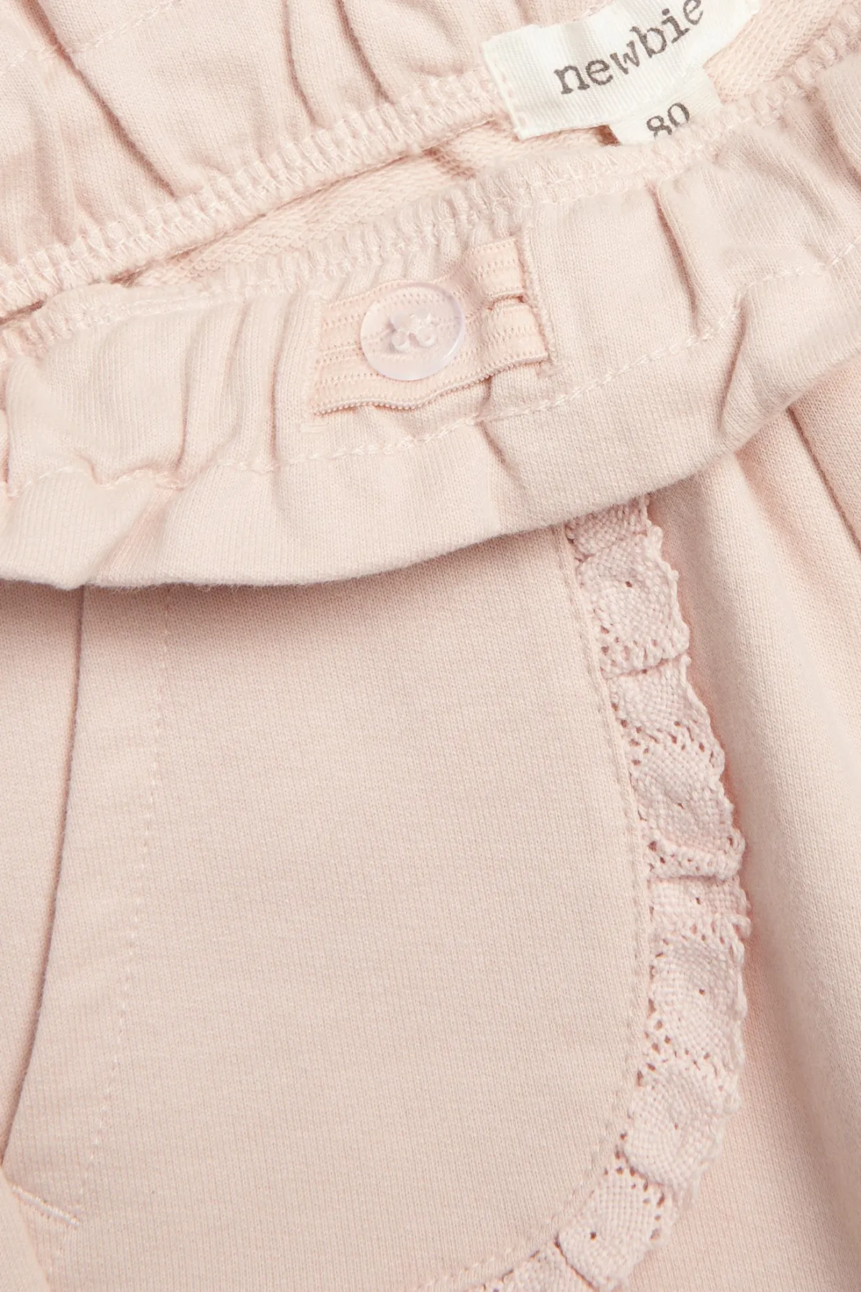 Baby pink joggers with lace details