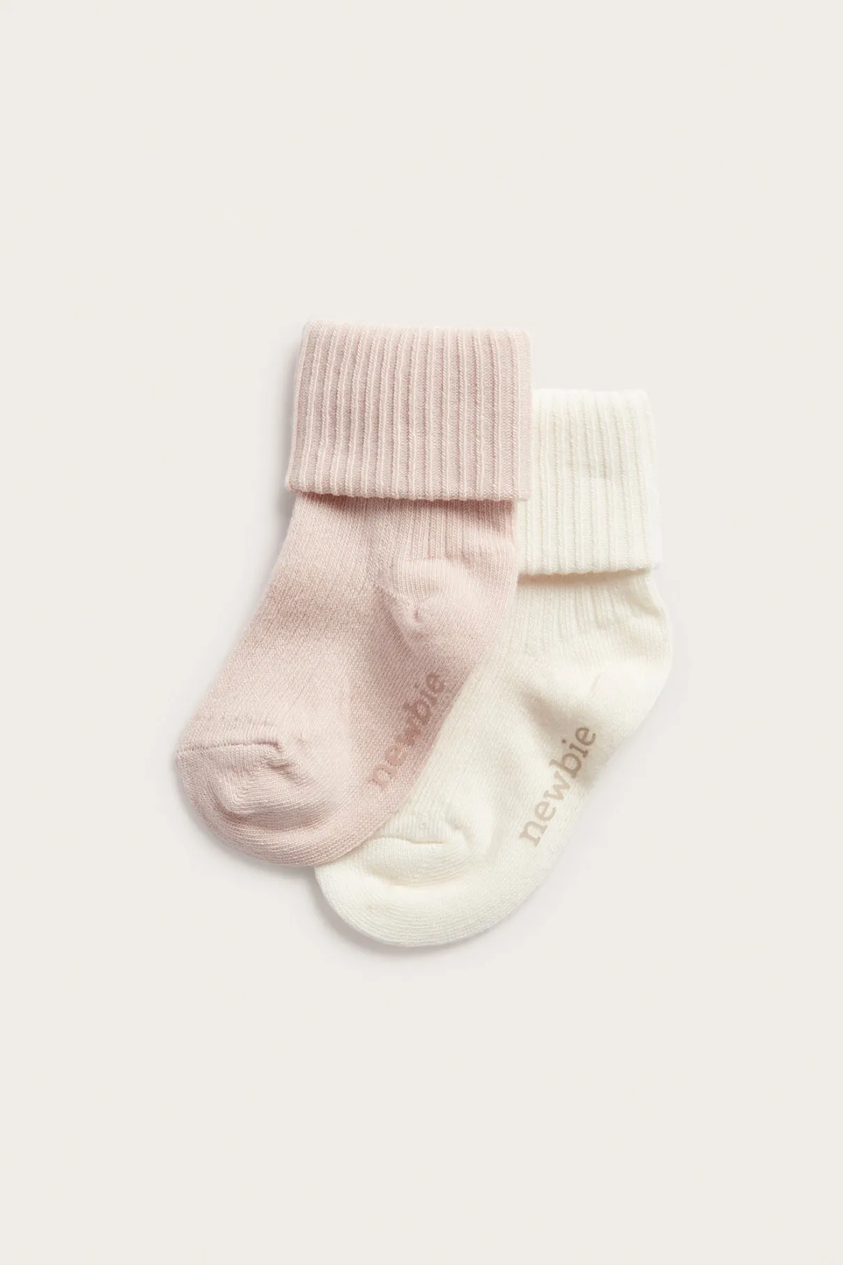 Baby pink ribbed socks 2-pack
