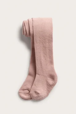 Baby pink ribbed tights