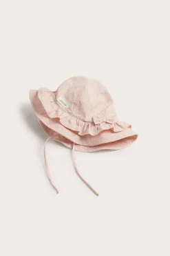 Baby pink sun hat with bow