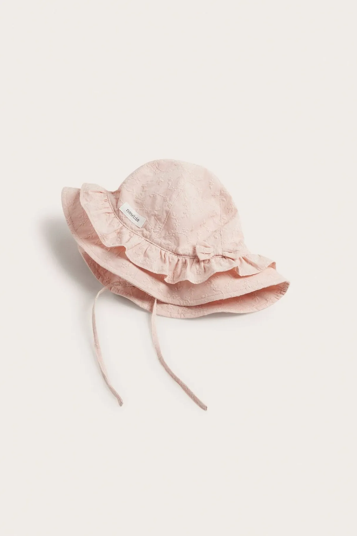 Baby pink sun hat with bow
