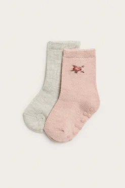 Baby pink wool blend socks 2-pack
