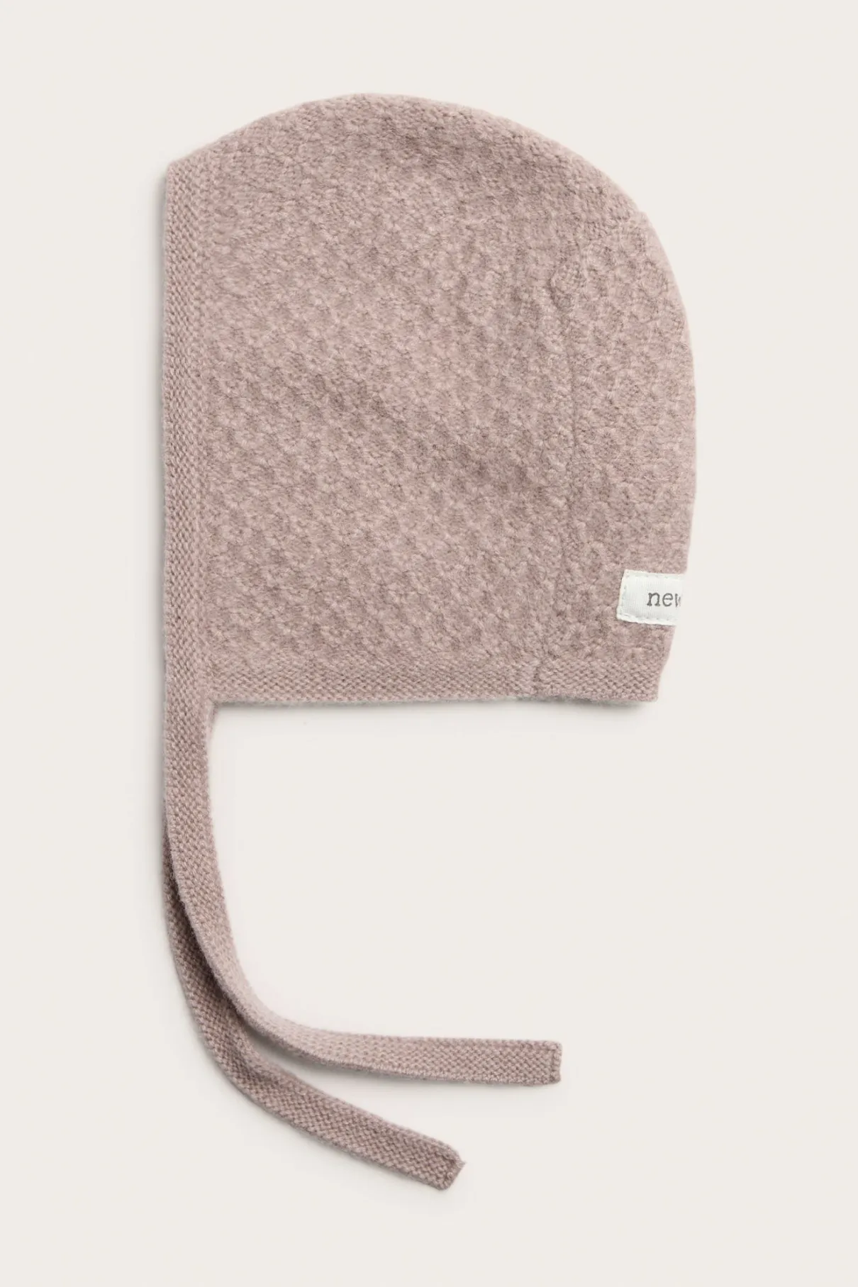 Baby pink wool & cashmere bonnet