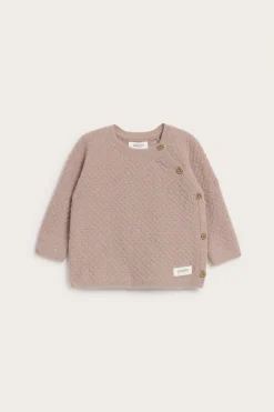 Baby pink wool-cashmere cardigan