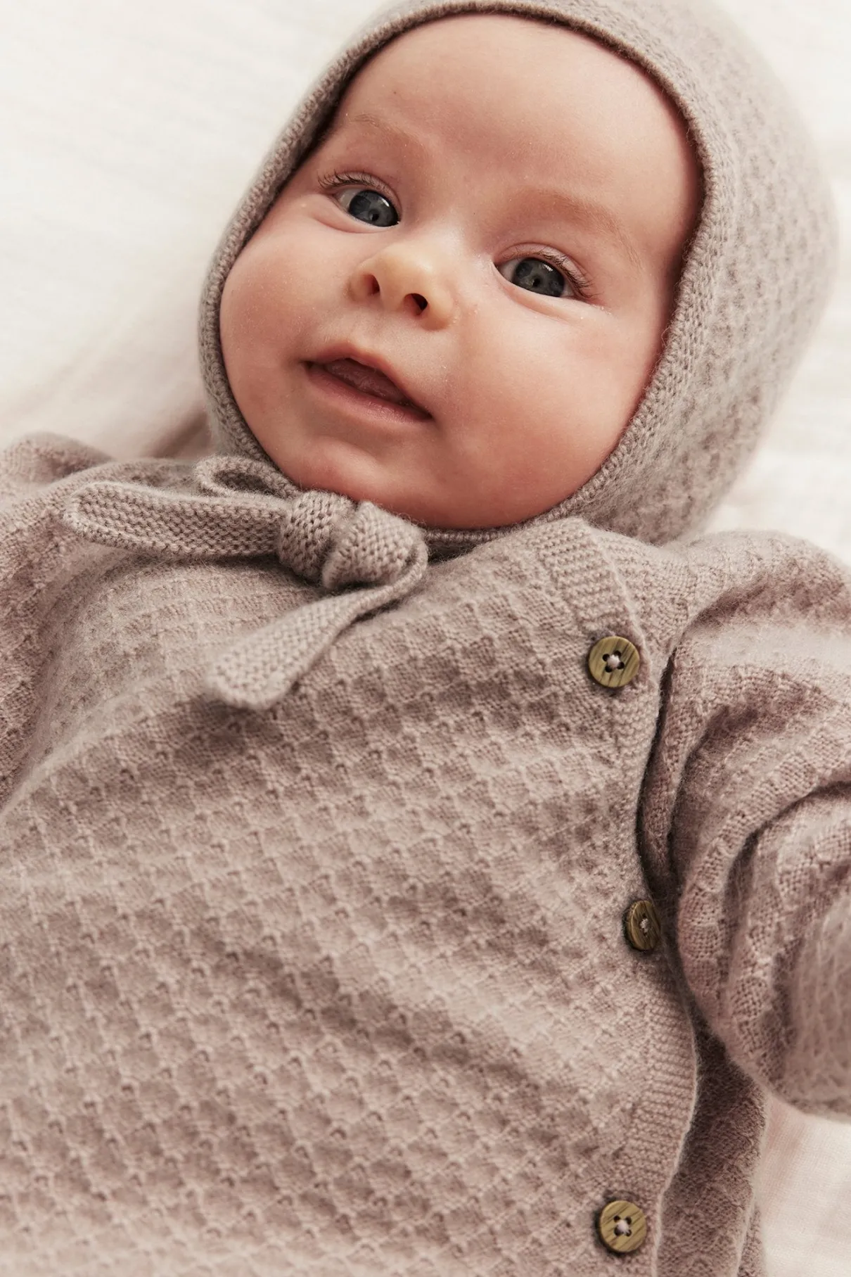 Baby pink wool-cashmere cardigan