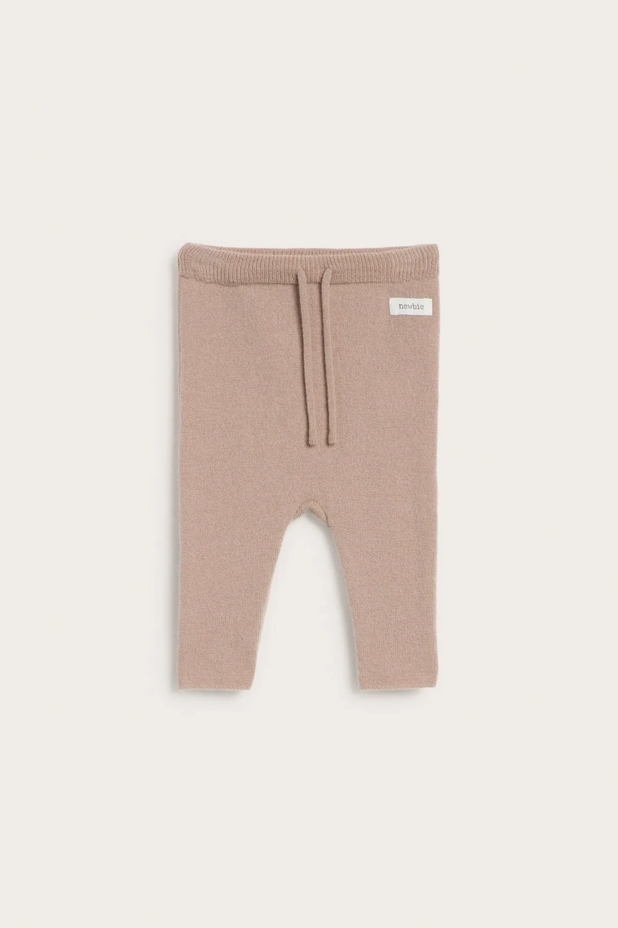 Baby pink wool-cashmere leggings