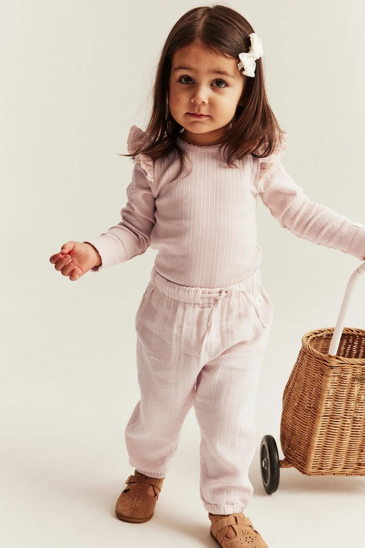 Baby pink woven trousers