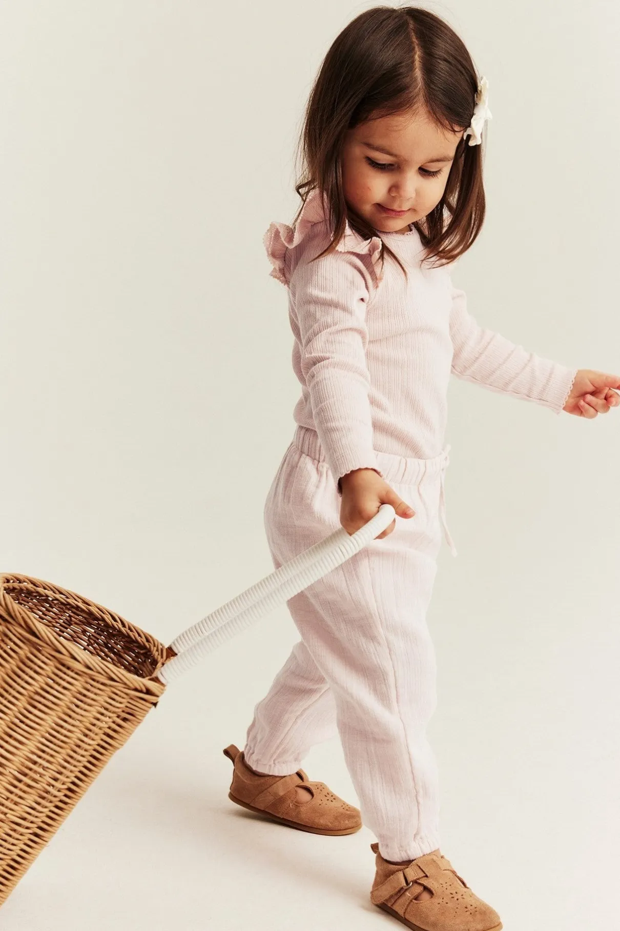Baby pink woven trousers