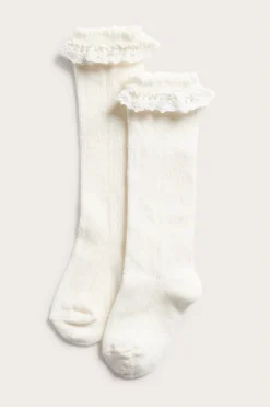 Baby pointelle pattern knee-highs