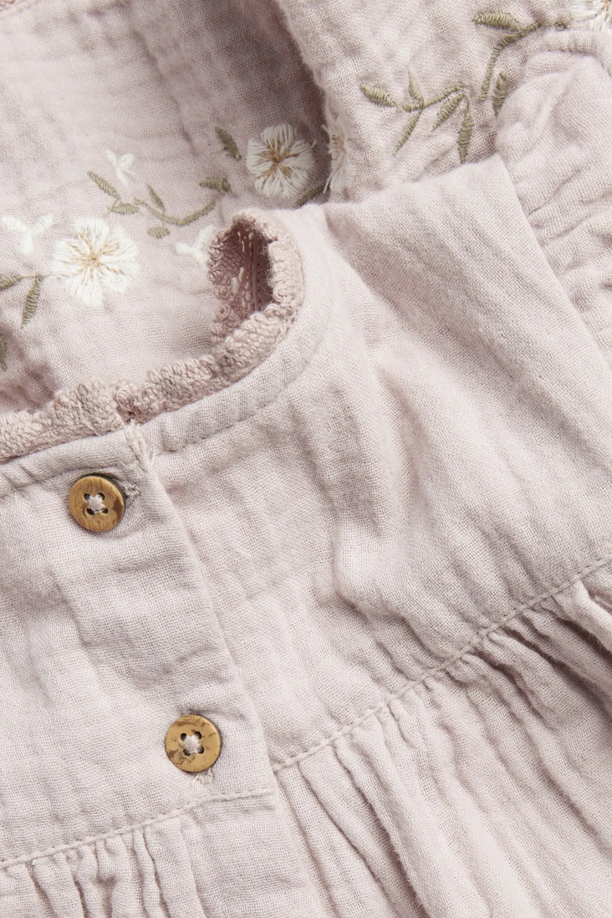 Baby purple floral woven frill dress