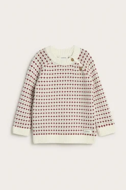 Baby red and white knitted jumper