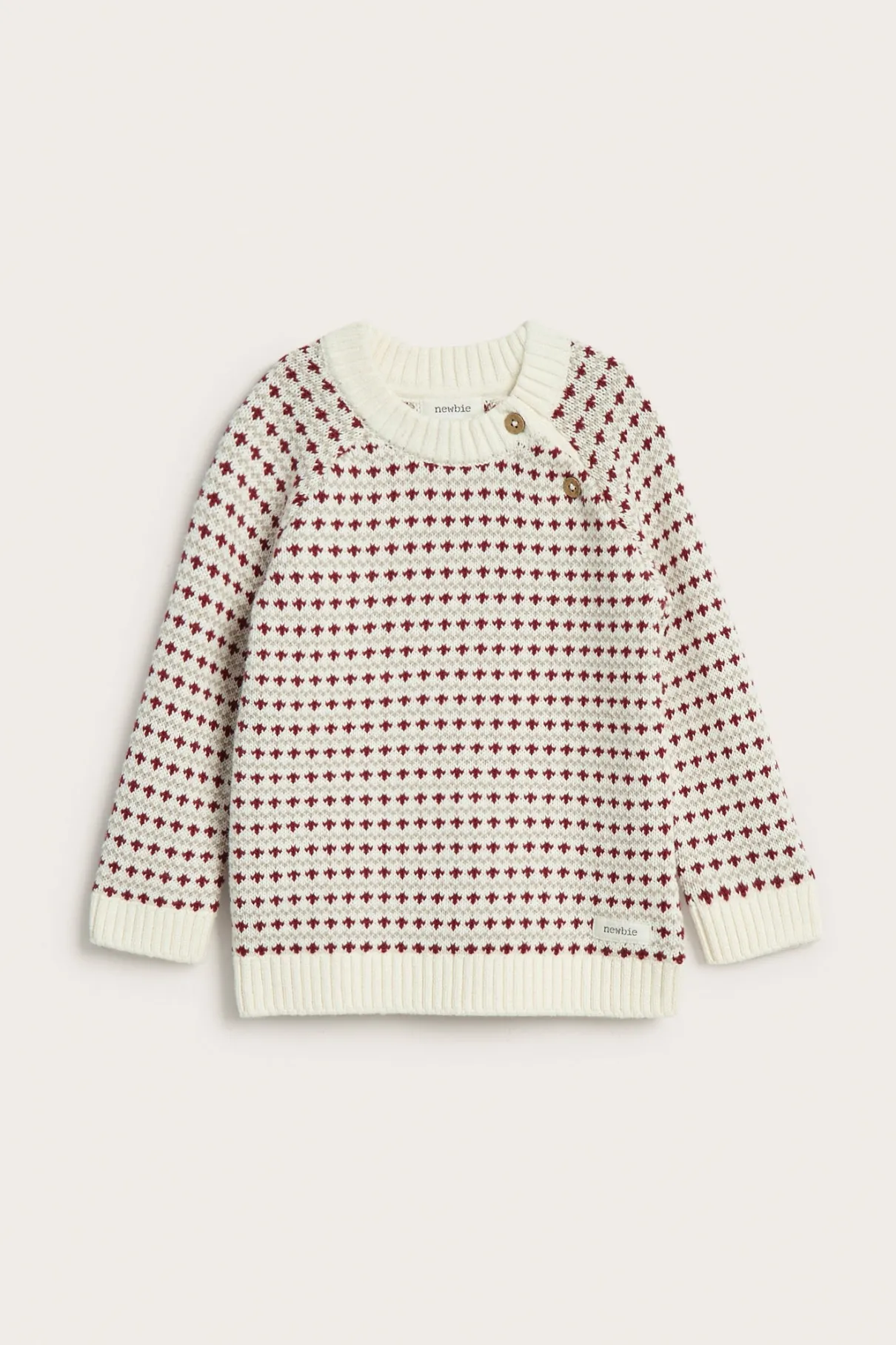 Baby red and white knitted jumper