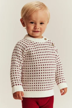 Baby red and white knitted jumper