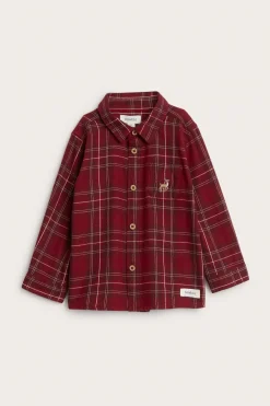 Baby red checked Christmas shirt