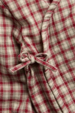 Baby red checked wrap-over bodysuit