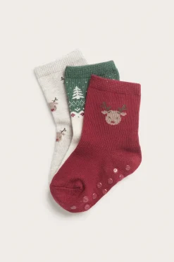 Baby red Christmas socks 3-pack