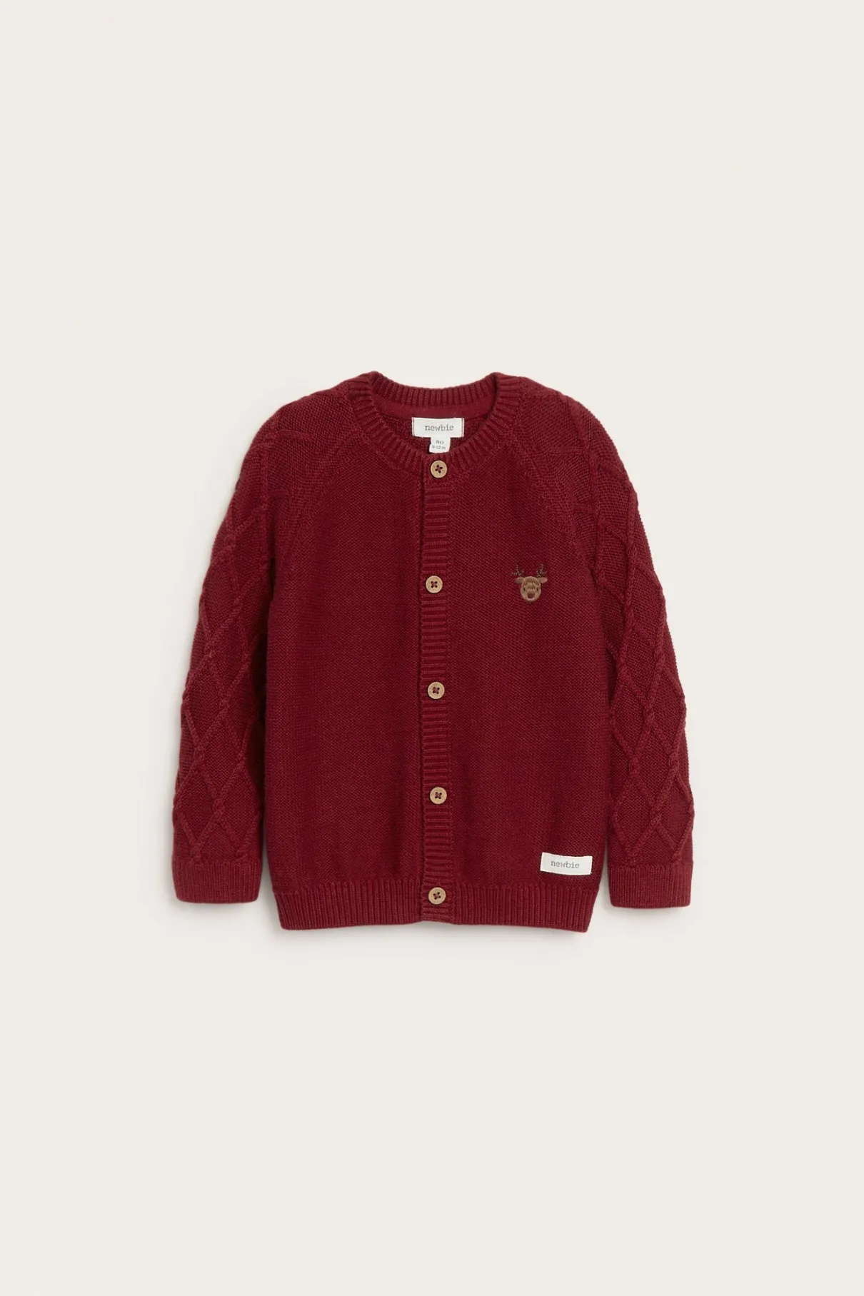 Baby red knitted Christmas cardigan