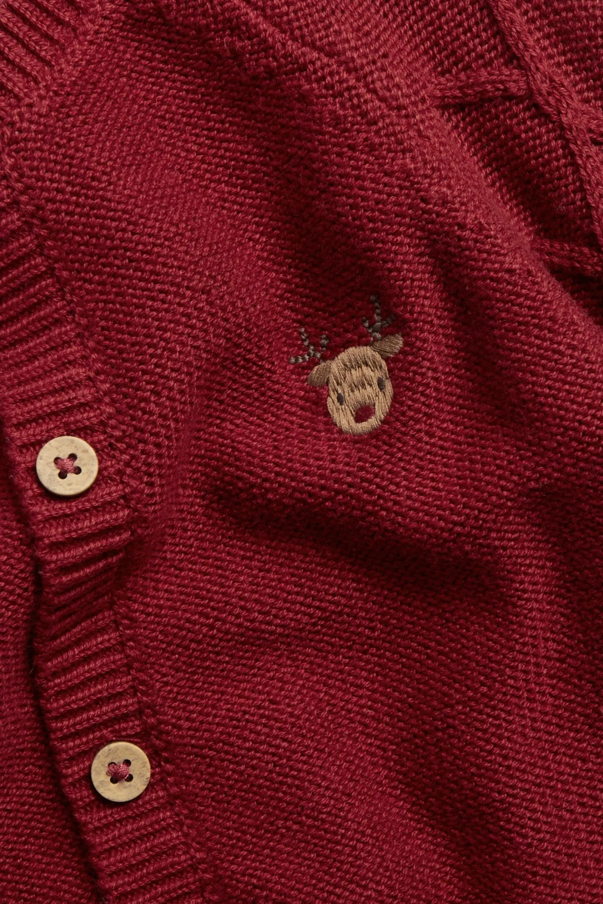 Baby red knitted Christmas cardigan