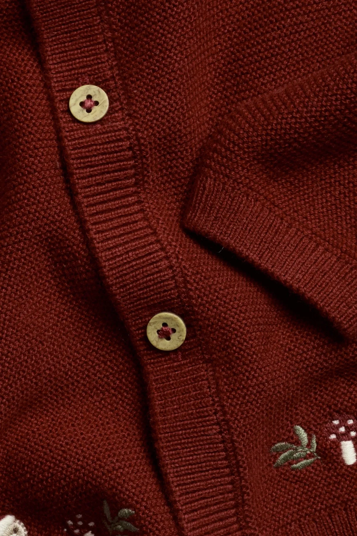 Baby red knitted christmas cardigan with bears