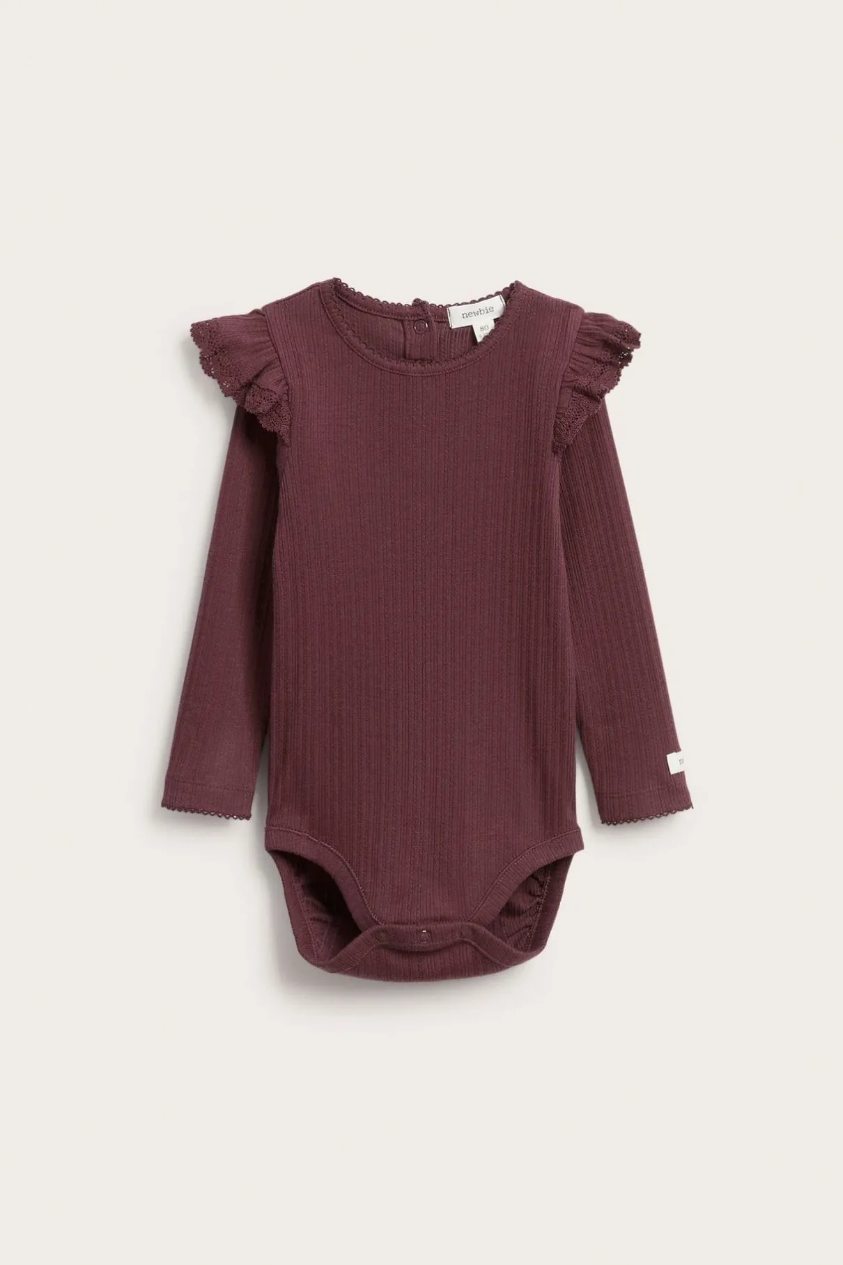 Baby ribbed bodysuit with frills
