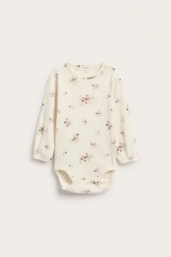 Baby ribbed floral bodysuit