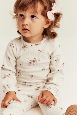 Baby ribbed floral bodysuit