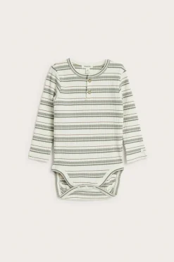 Baby striped long-sleeved bodysuit