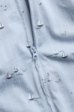 Baby striped pajamas with sailing boats