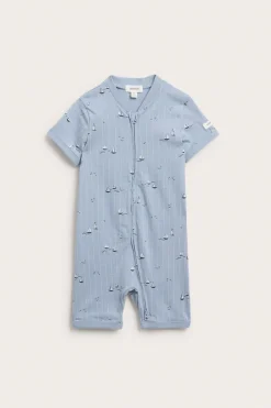 Baby striped pajamas with sailing boats