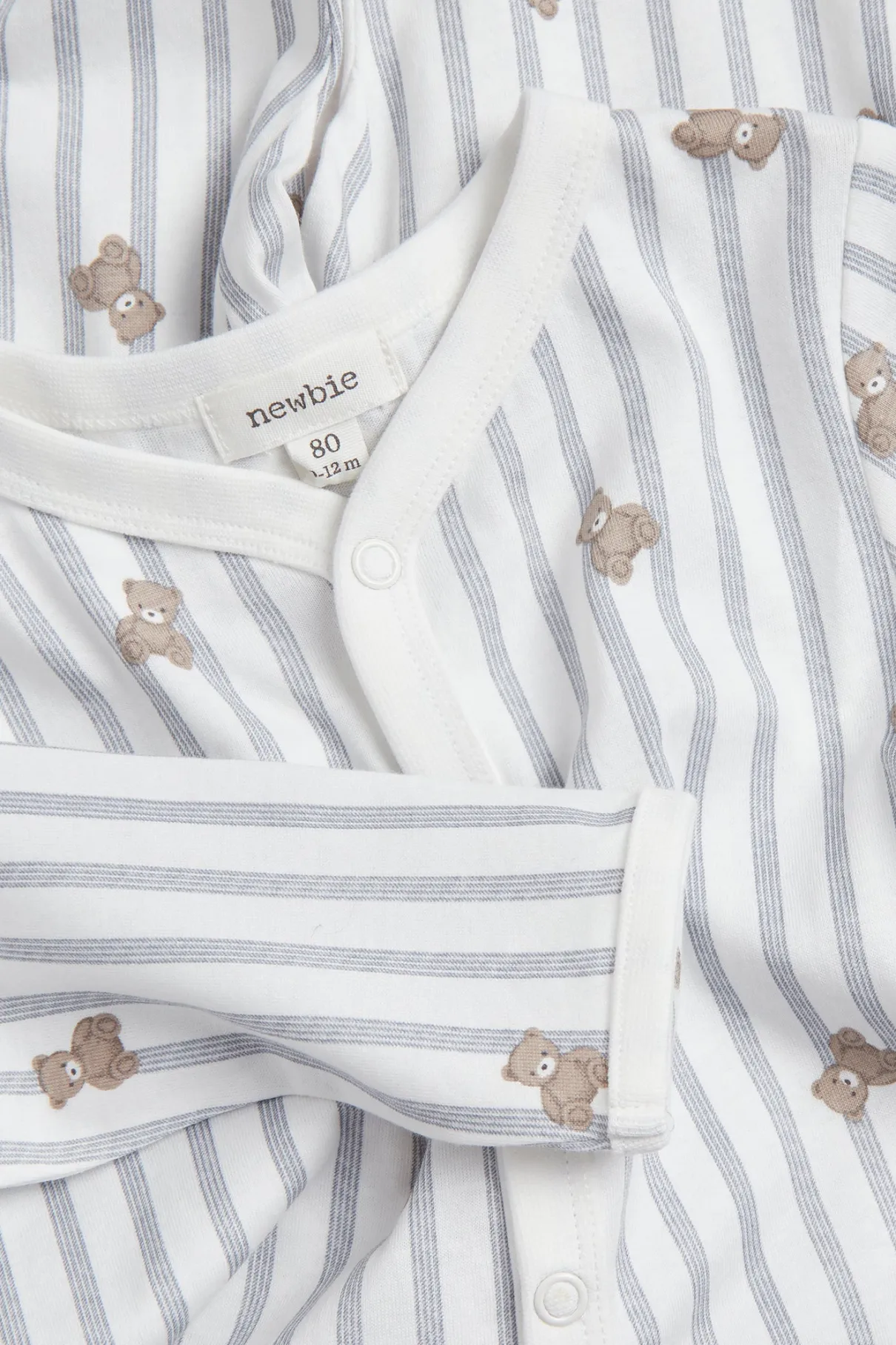 Baby striped teddy bear sleepsuit