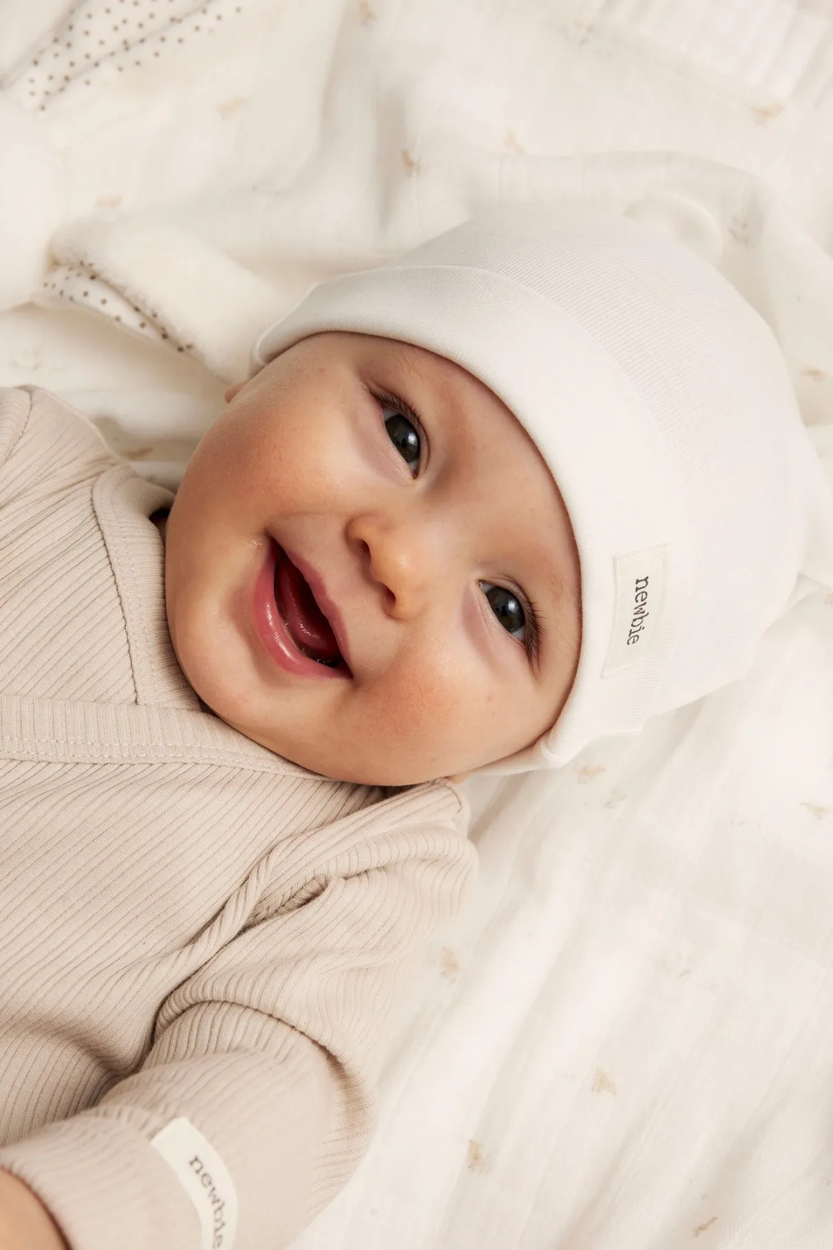 Baby white beanie with ears