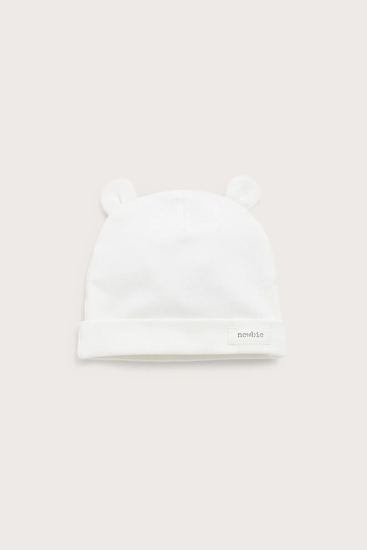 Baby white beanie with ears