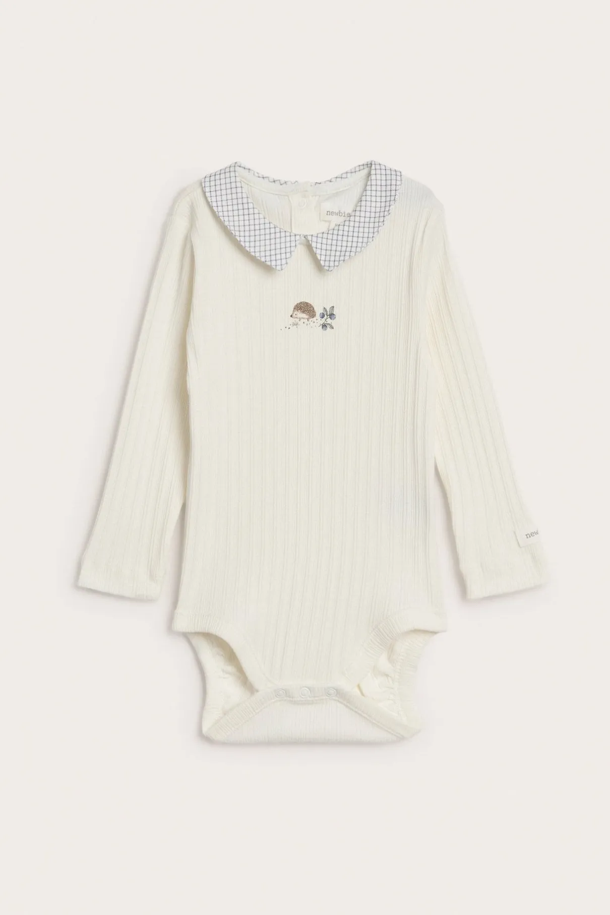Baby white bodysuit with hedgehog print
