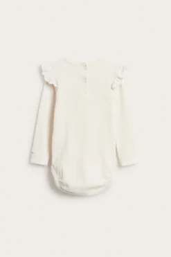 Baby white bodysuit with ruffles