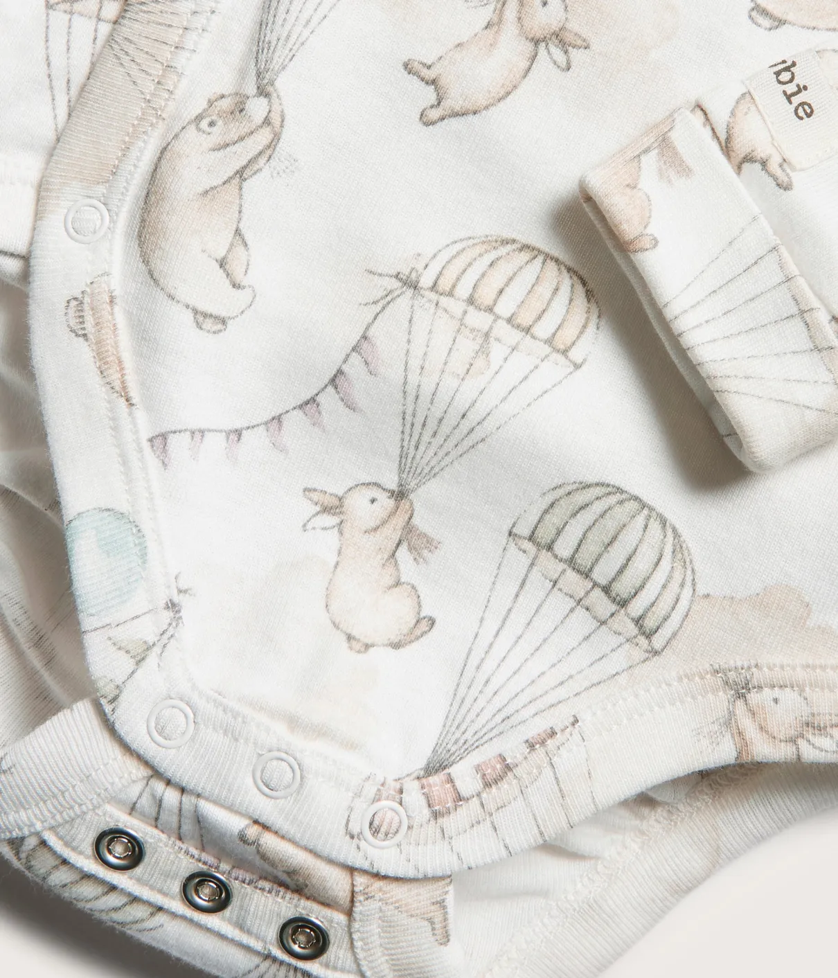 Baby white bunny balloon bodysuit
