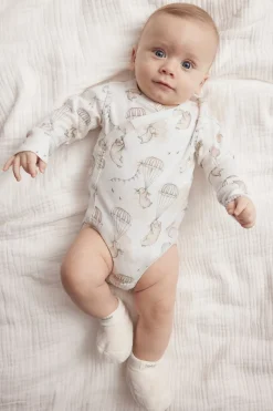 Baby white bunny balloon bodysuit