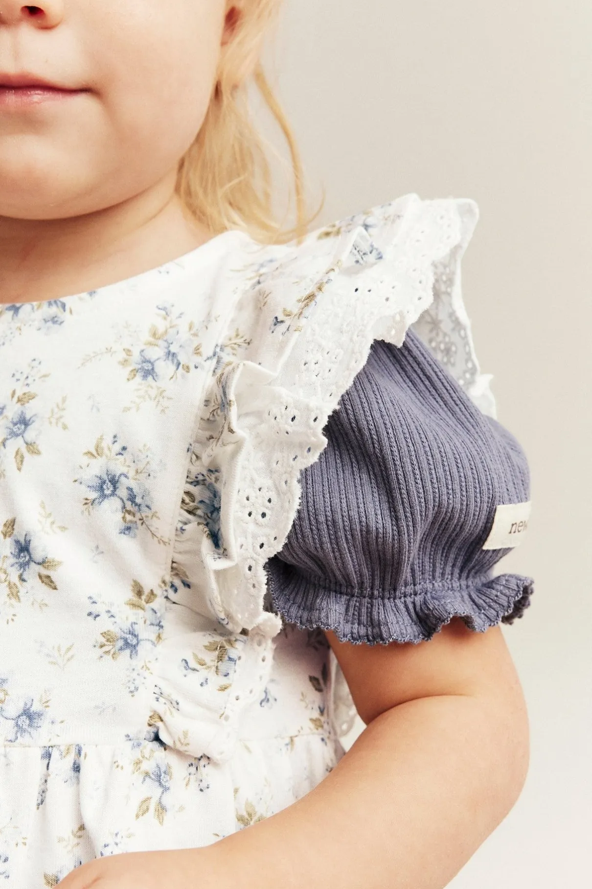 Baby white floral dress with lace
