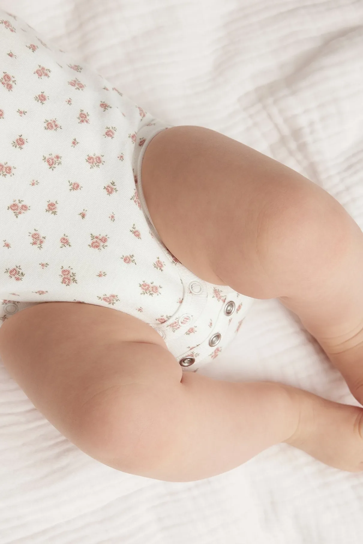 Baby white floral extender bodysuit