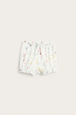 Baby white floral jersey shorts