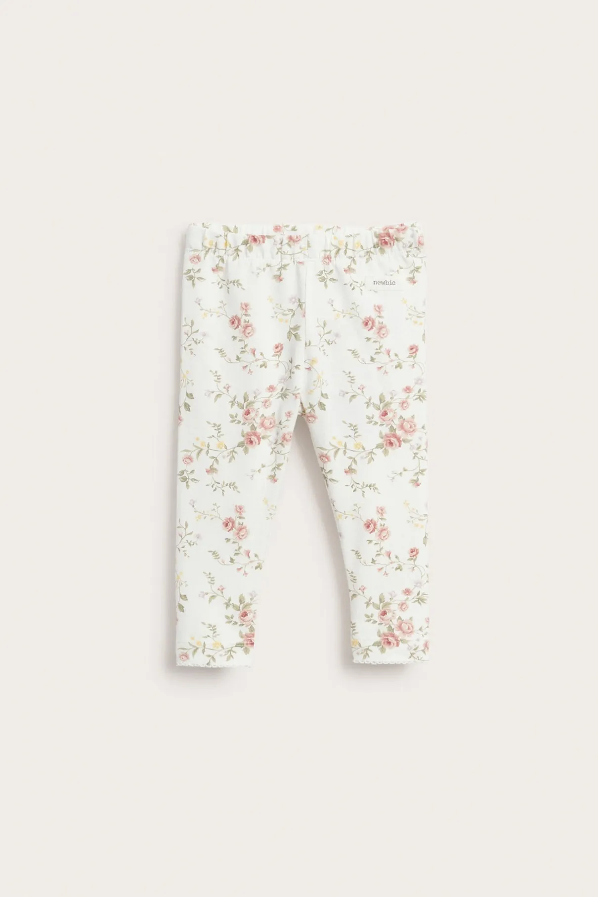 Baby white floral leggings with ruffles