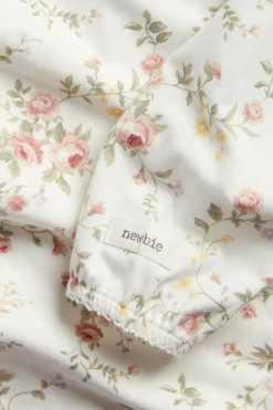 Baby white floral long-sleeve bodysuit