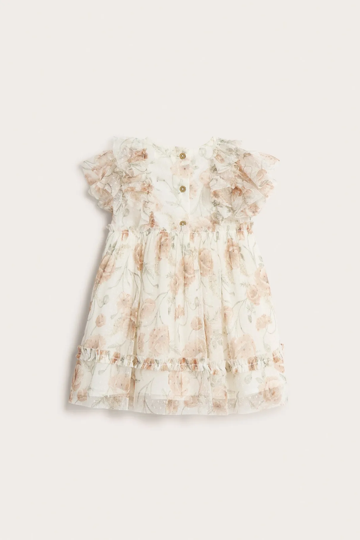 Baby white floral mesh dress