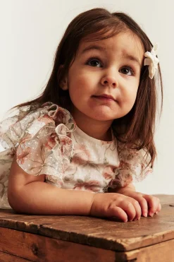 Baby white floral mesh dress