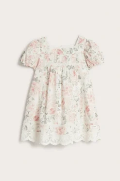 Baby white floral short sleeve dress