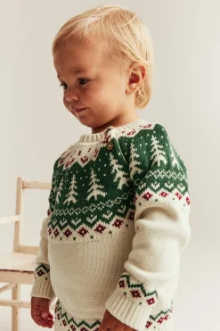 Baby white knitted Christmas jumper