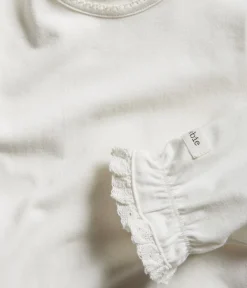 Baby white lace-cuff bodysuit