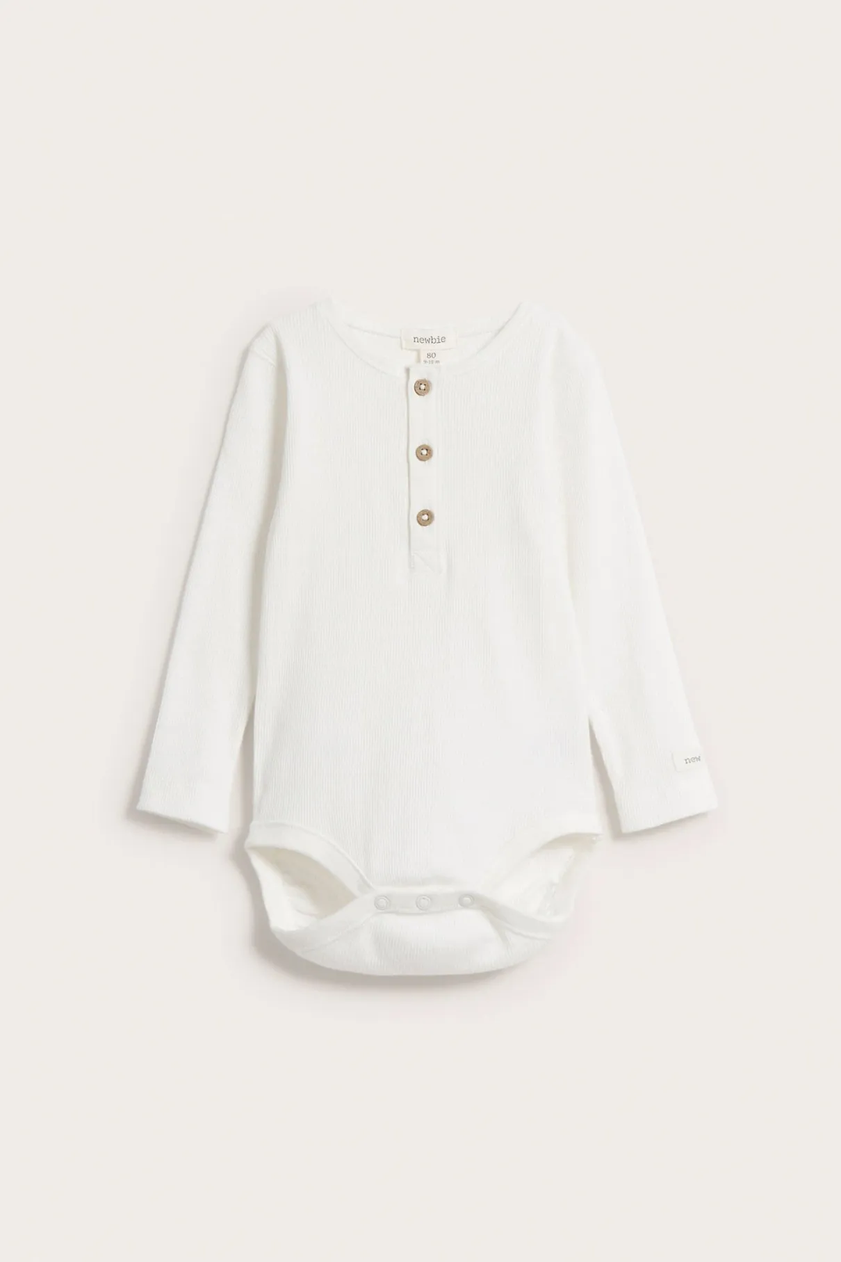 Baby white ribbed basic bodysuit