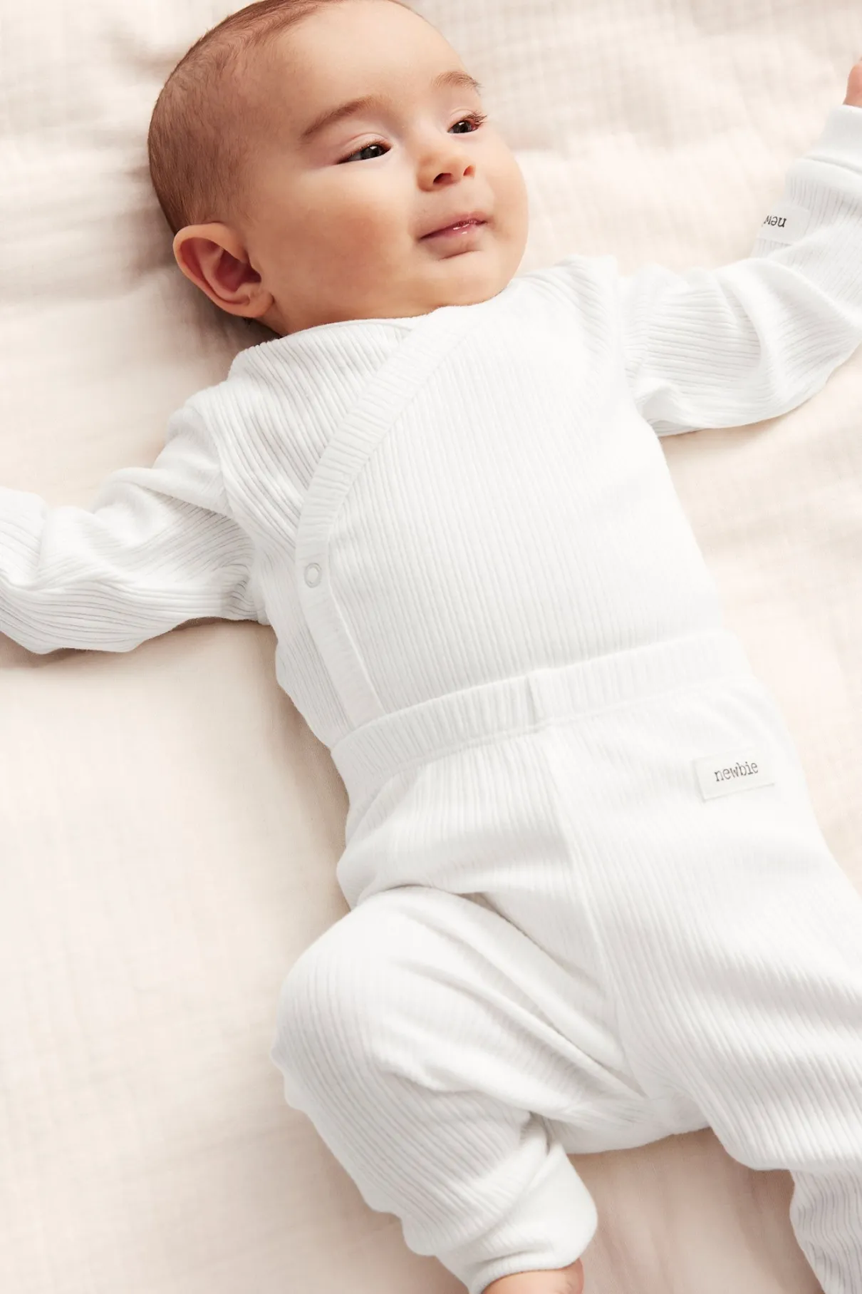 Baby white ribbed bodysuit