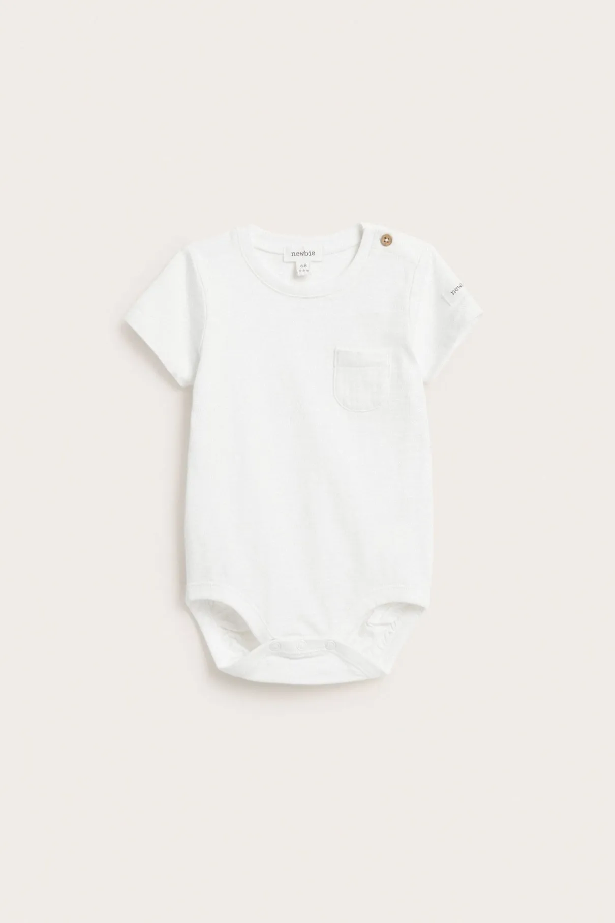 Baby white short-sleeved bodysuit